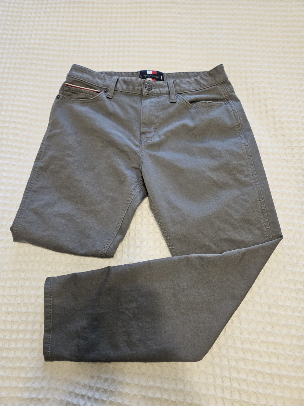 Tommy Hilfiger Olive Gray Men's Slim Chinos 32x30